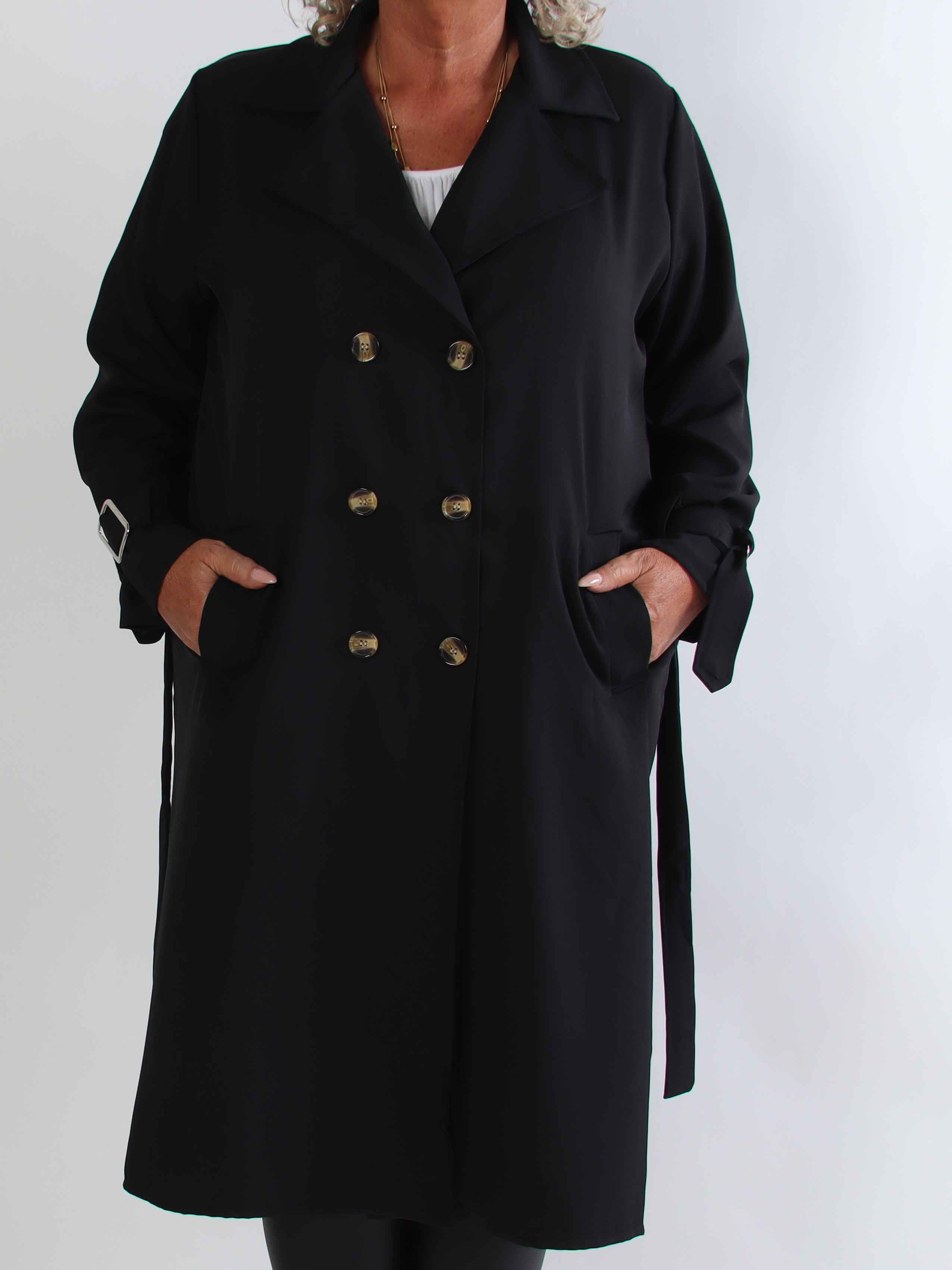 Sharpay 2.0 - Let plus size trenchcoat med bindebånd